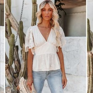 NWOT Vici Lace Peplum Top